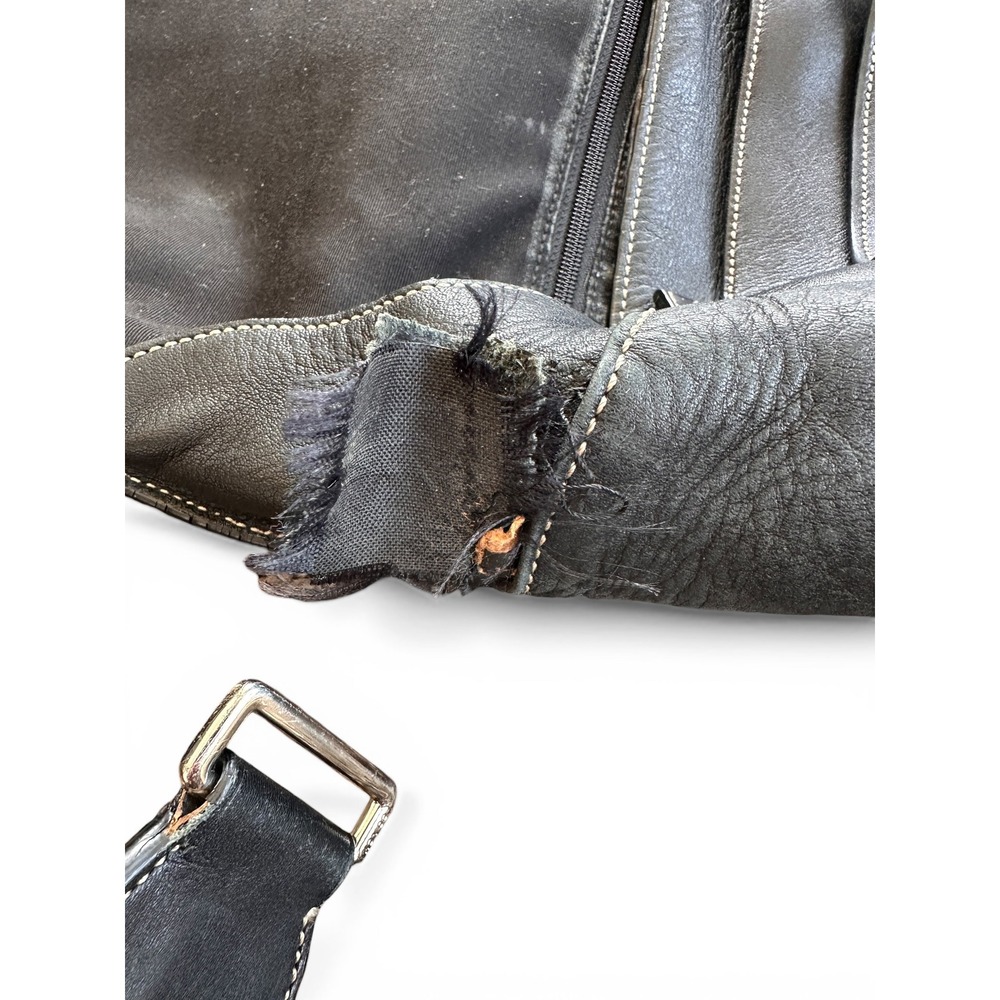 Coach Leather Messenger Bag Mens Black Fair Condition Contrast Stitch Briefcase - Picture 8 of 11